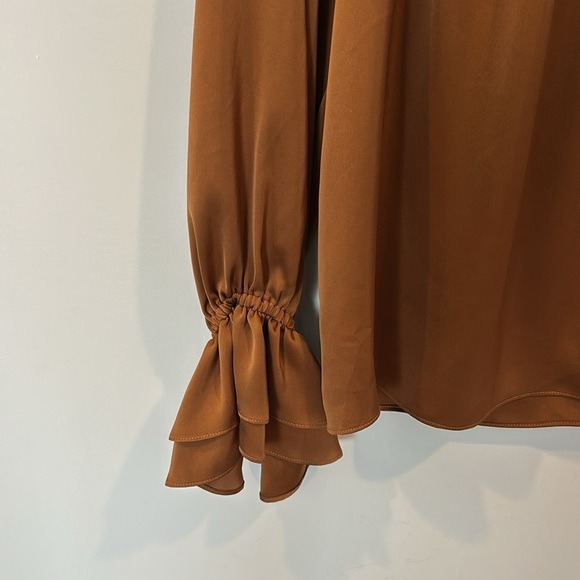 Ramy Brook Murphy Off Shoulder Satin Top in Copper - Picture 7 of 12